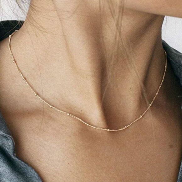 Set of two 18k Gold Choker Chain Necklaces - Picture 3 of 10